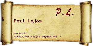 Peti Lajos névjegykártya